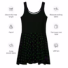 Black w Dark Green Squares Skater Dress with Purple WR Logo XS-3XL - Image 5