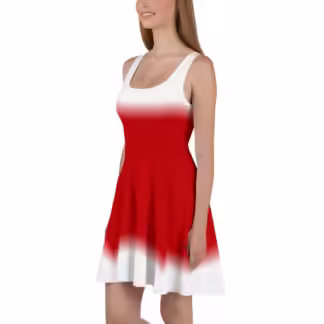 White to Red Skater Dress Loved by Chiefs Huskers Santa Cupid :-)