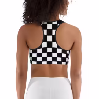 Sports bra Checkerboard design Stretchy 18% spandex