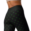 Black and Dark Green Squares Yoga Leggings Stretchy 18% spandex Tights - Image 3