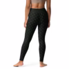 Black and Dark Green Squares Yoga Leggings Stretchy 18% spandex Tights - Image 6