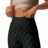 Black and Dark Green Squares Yoga Leggings Stretchy 18% spandex Tights - Image 2