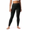 Black and Dark Green Squares Yoga Leggings Stretchy 18% spandex Tights - Image 5