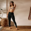 Black and Dark Green Squares Yoga Leggings Stretchy 18% spandex Tights - Image 8