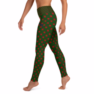 Green with Red Squares Yoga Leggings Wrap yourself for the Holidays :-)