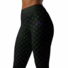 Black and Dark Green Squares Yoga Leggings Stretchy 18% spandex Tights - Image 4