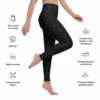 Black and Dark Green Squares Yoga Leggings Stretchy 18% spandex Tights