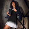 New in our “Dark Santa” collection: Black and White Skater Dress