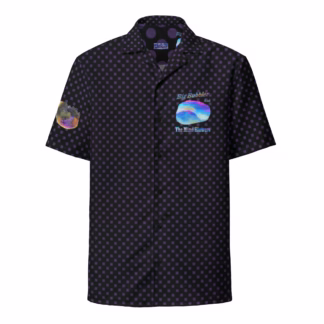 M.B. Black w Square Purple Dots Unisex button shirt