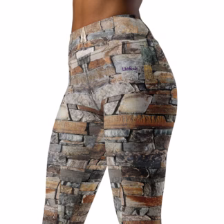 Stony Wall Mirror-Image “Hard Rock” Yoga Leggings XS-XL Stretchy 18% spandex Tights