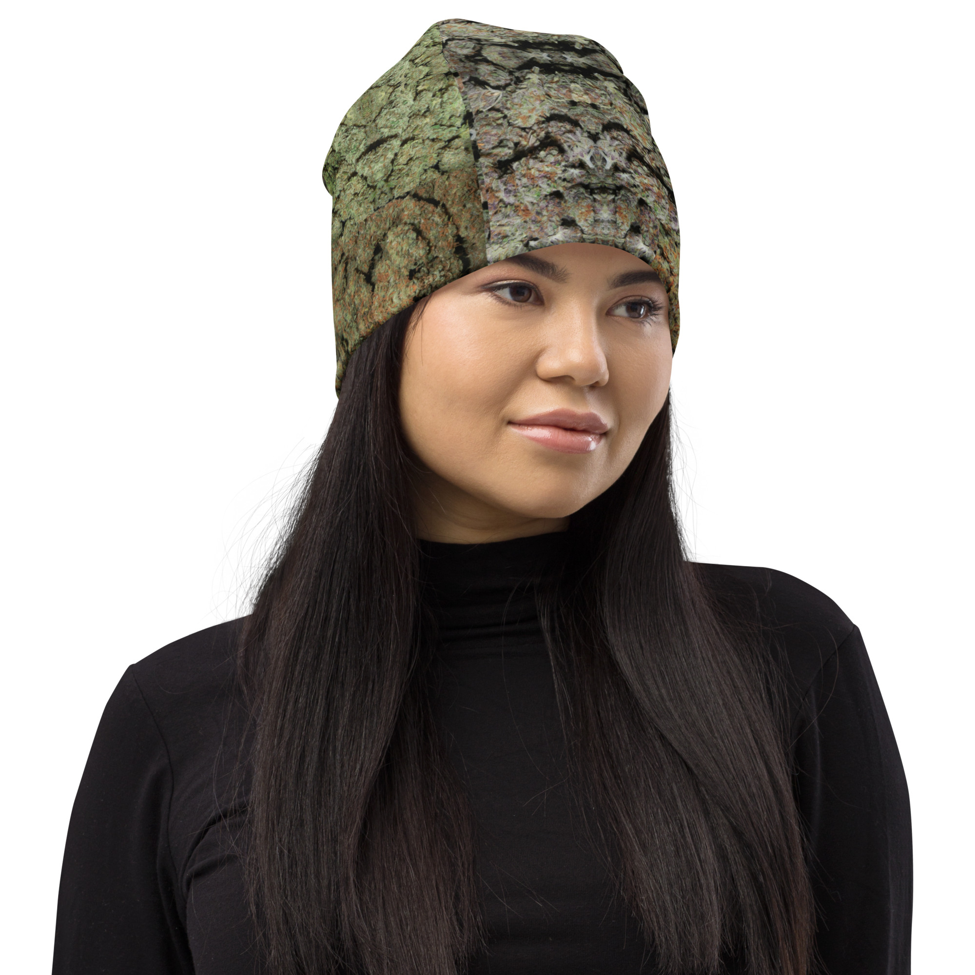 5-panel NW Nugz “Green Buds” Beanie, fuzzy hat, cap, cozy head cover - Image 3