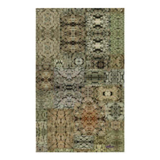 NW Nugz “Green Buds” approx 3ft x 5ft Flag/Drape. Photo-Mosaic Dry-Flower Art