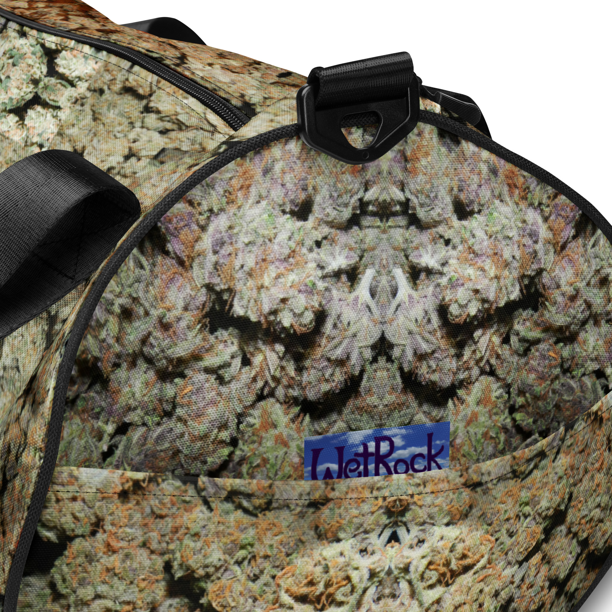 NW Nugz “Green Buds” Gym Bag. Photo-Mosaic Marijuana-Flower Art - Image 4