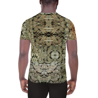 NW Nugz “Green Buds” and “Bud Face” Men's Athletic T-shirt. XS-3XL Photo-Mosaic Dried-Flower Art