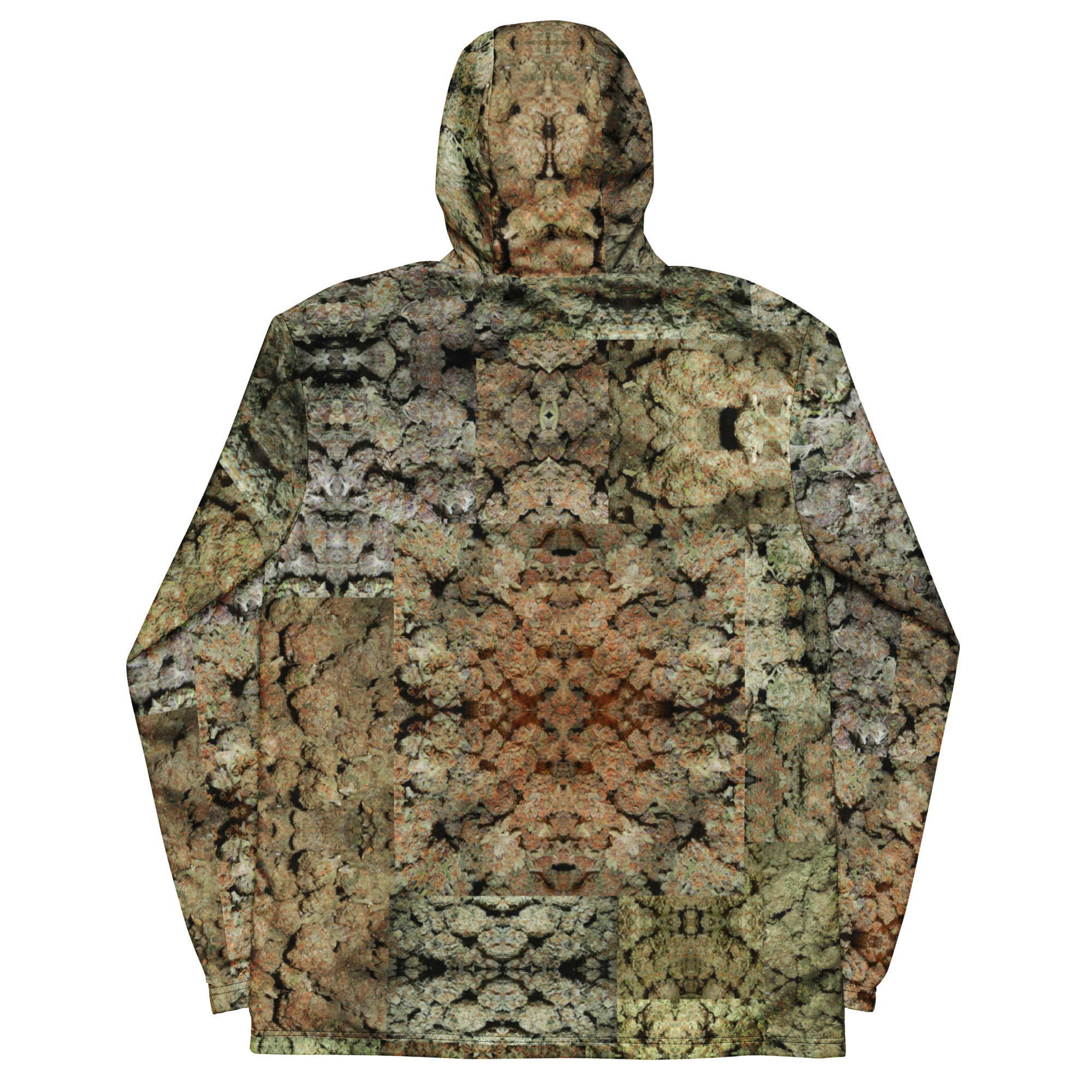 NW Nugz “Green Buds” Men’s windbreaker XS – 3XL. Photo-Mosaic Dried Flower Art - Image 5