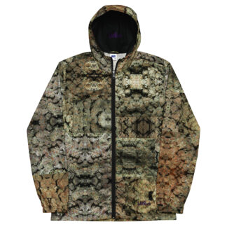 NW Nugz “Green Buds” Men’s windbreaker XS – 3XL. Photo-Mosaic Dried Flower Art