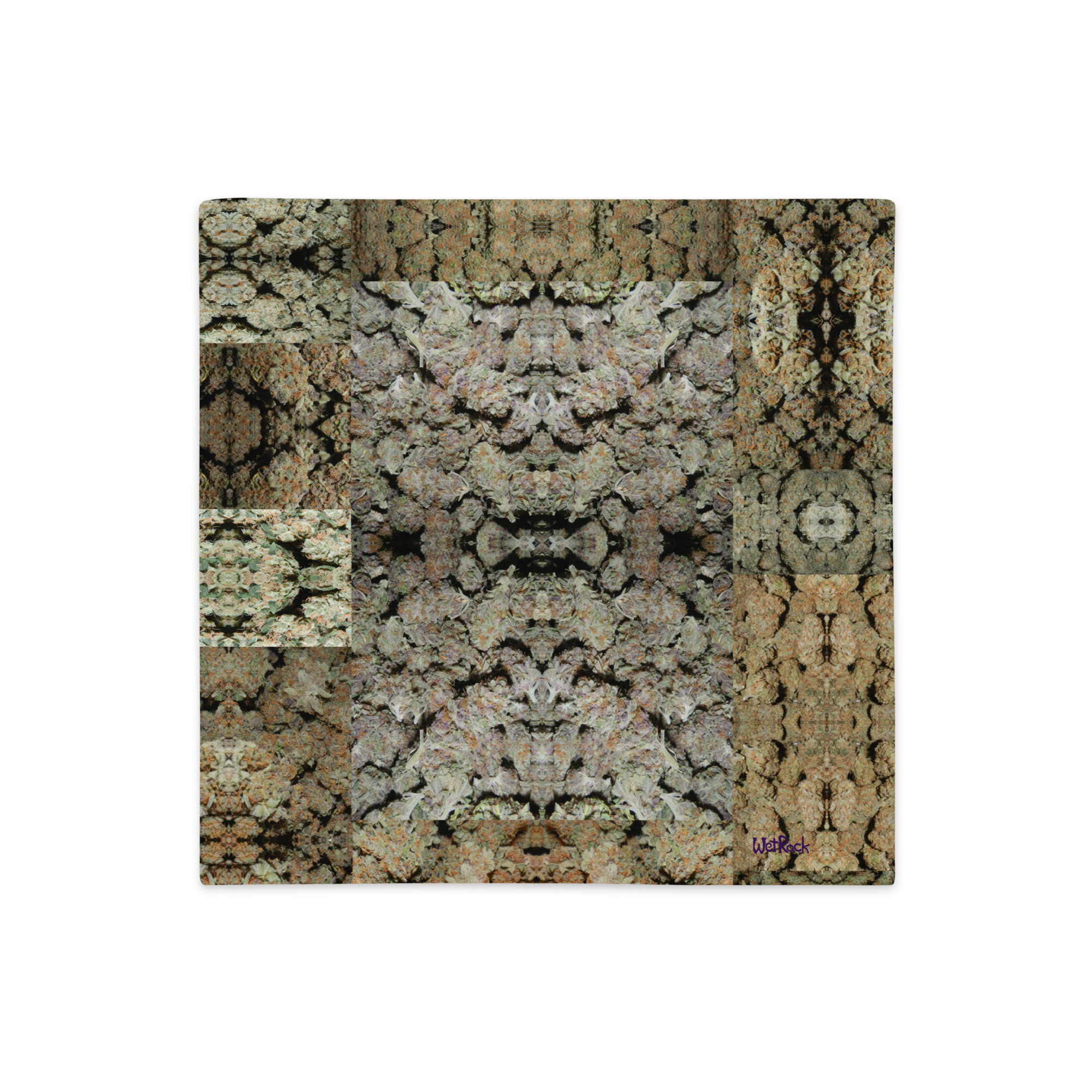 NW Nugz “Green Buds” and “Bud Face” designs on Premium Pillow Cases. 3 size options, covered in Dried-Flower Art - Image 2