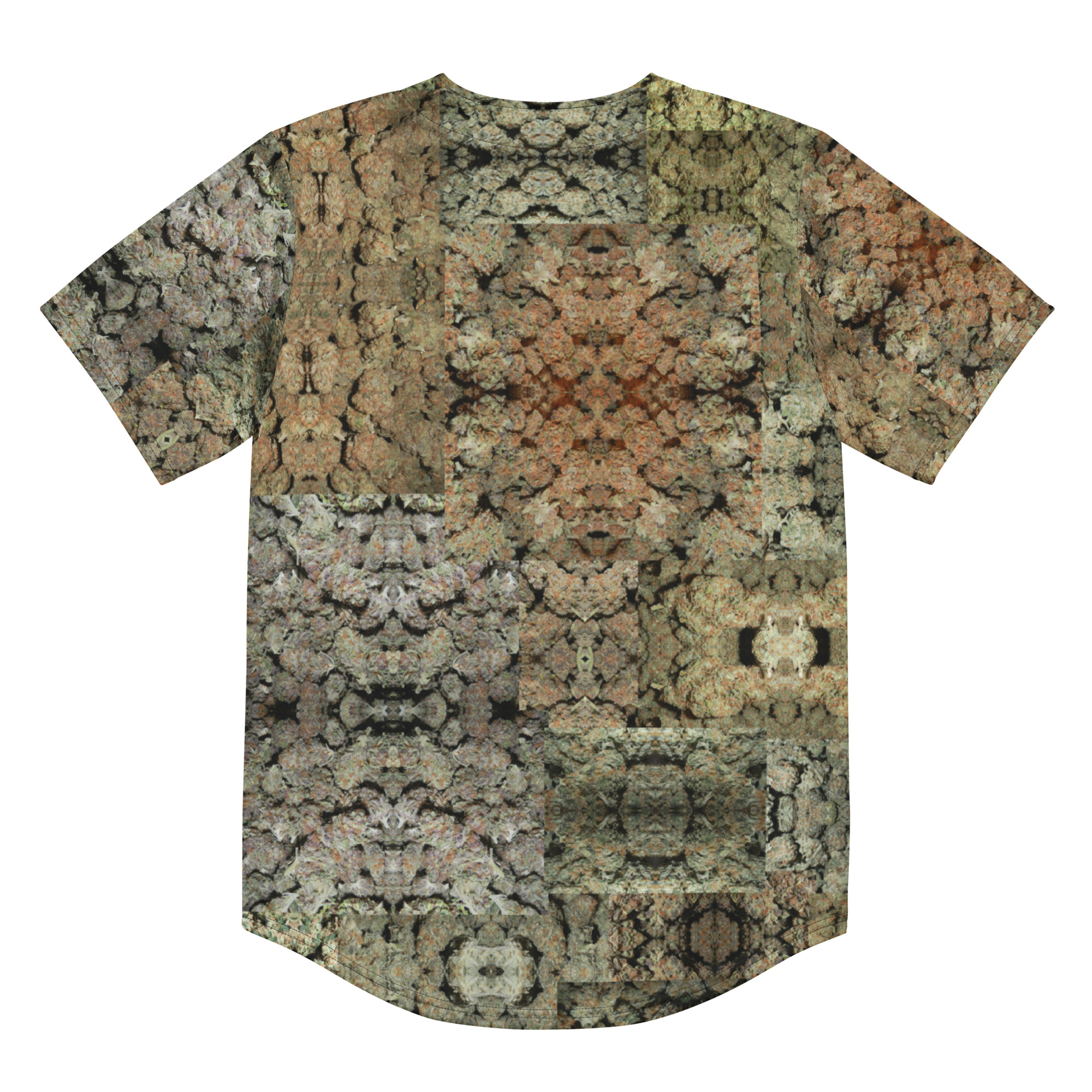 NW Nugz “Green Buds” Recycled baseball jersey 2XS-6XL. Photo-Mosaic Marijuana-Flower Art - Image 8