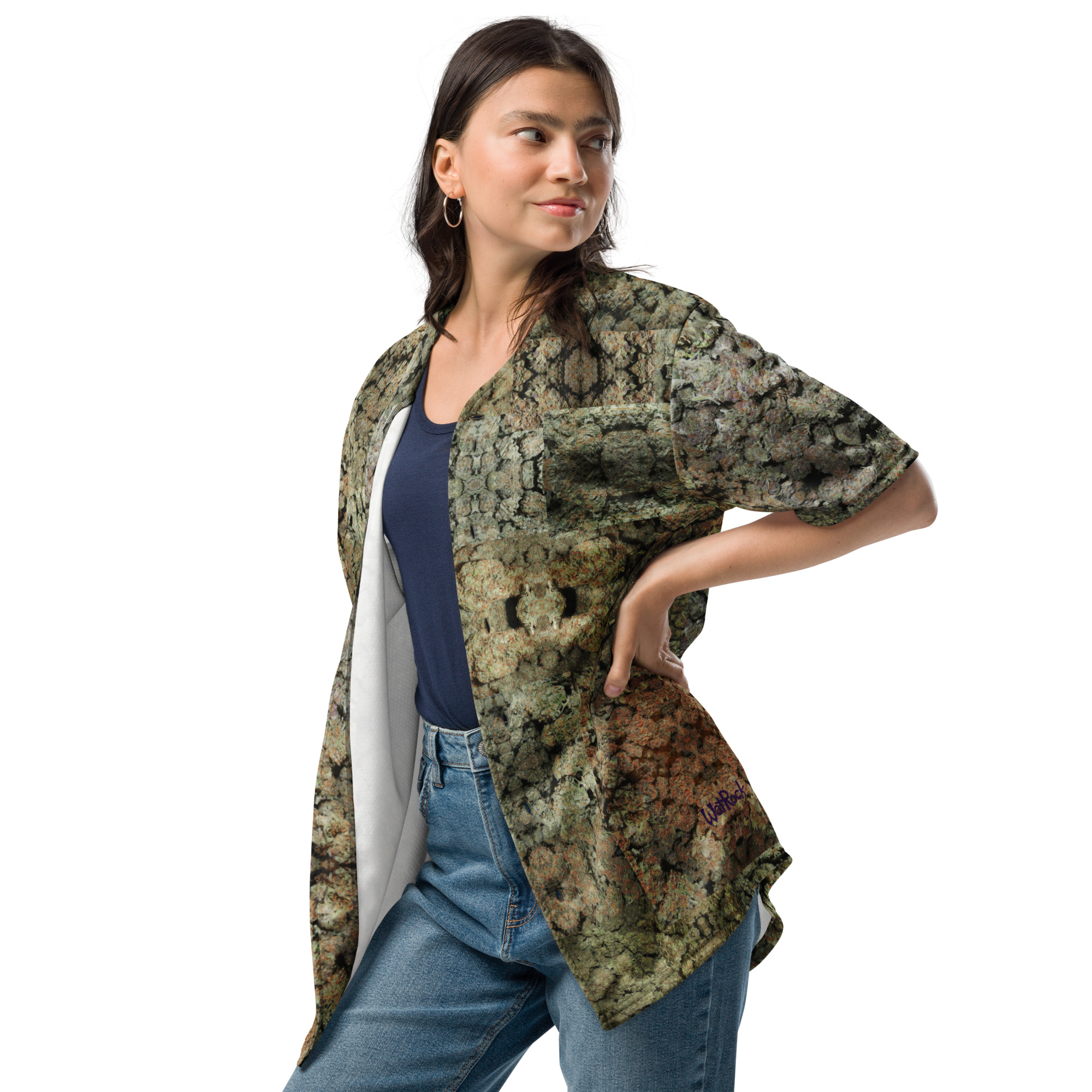 NW Nugz “Green Buds” Recycled baseball jersey 2XS-6XL. Photo-Mosaic Marijuana-Flower Art - Image 7