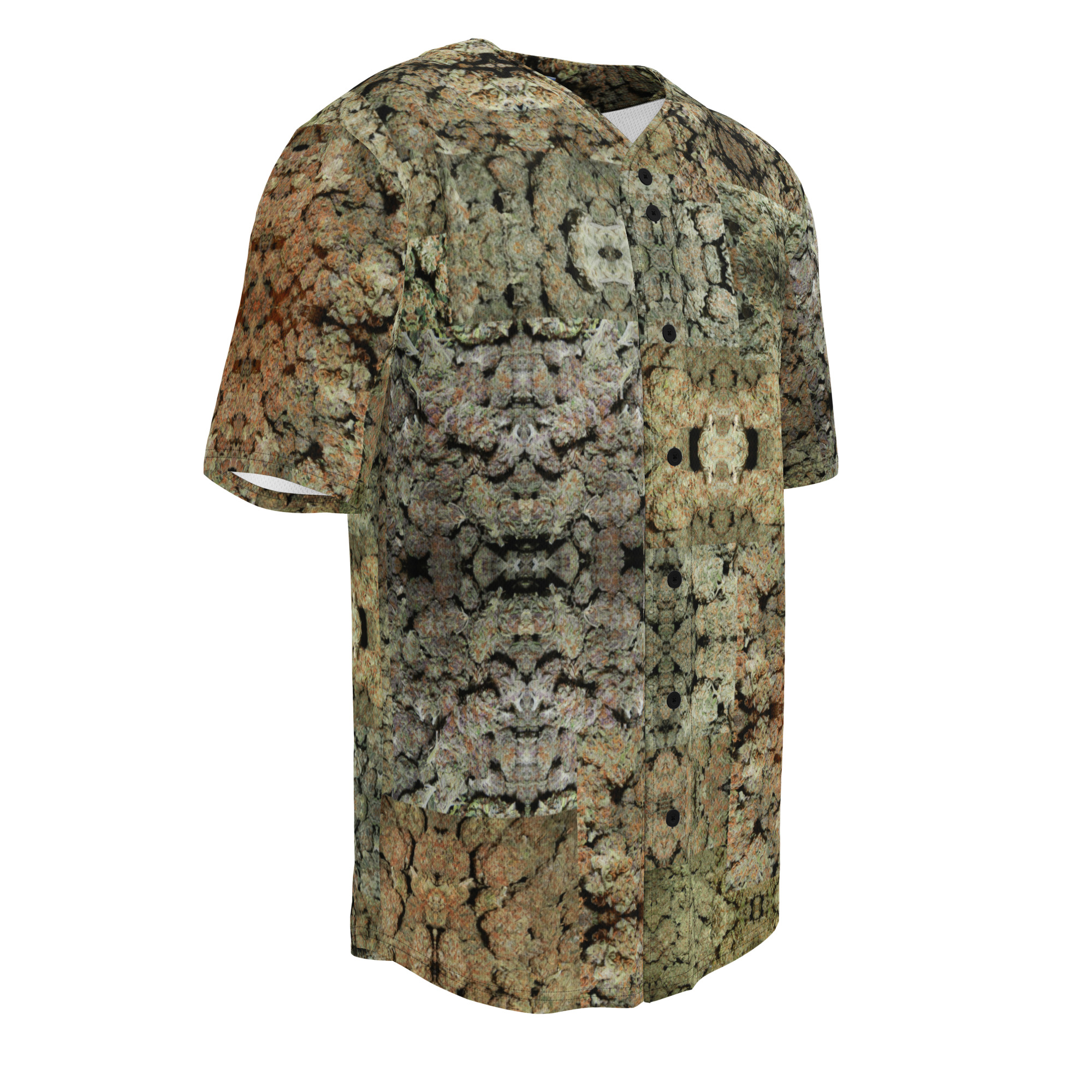 NW Nugz “Green Buds” Recycled baseball jersey 2XS-6XL. Photo-Mosaic Marijuana-Flower Art - Image 4
