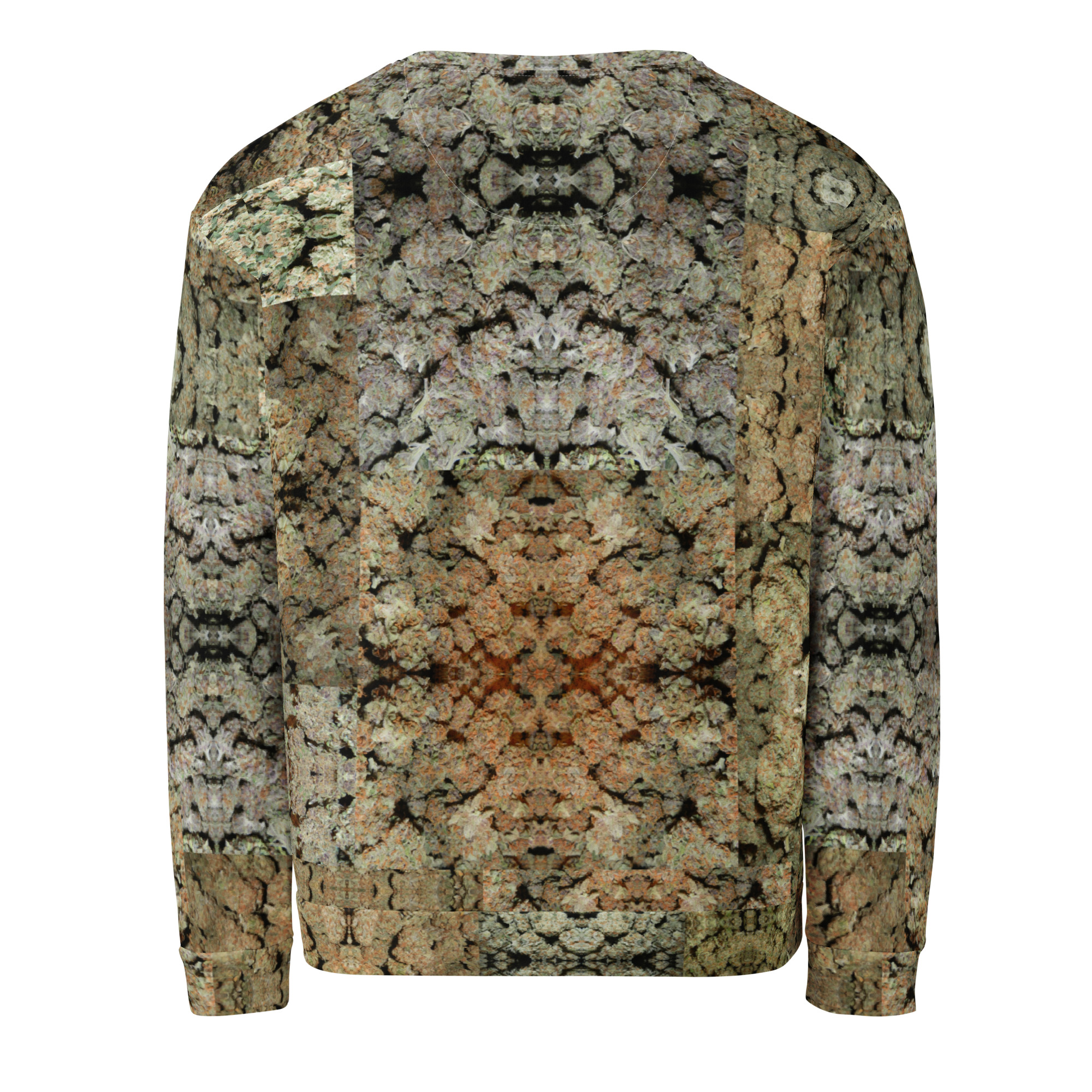 NW Nugz “Green Buds” and "Bud Face" Unisex Sweatshirt. Photo-Mosaic Dry-Flower Art - Image 5