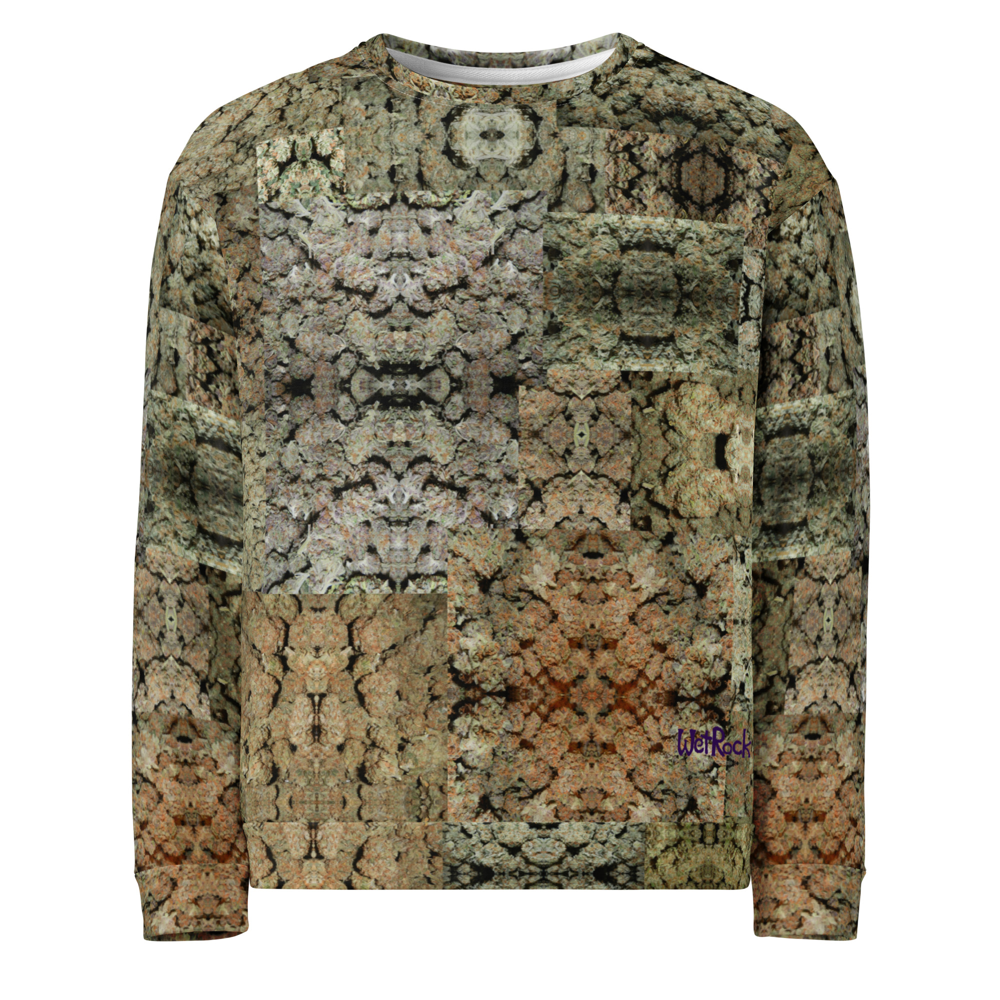 NW Nugz “Green Buds” and "Bud Face" Unisex Sweatshirt. Photo-Mosaic Dry-Flower Art