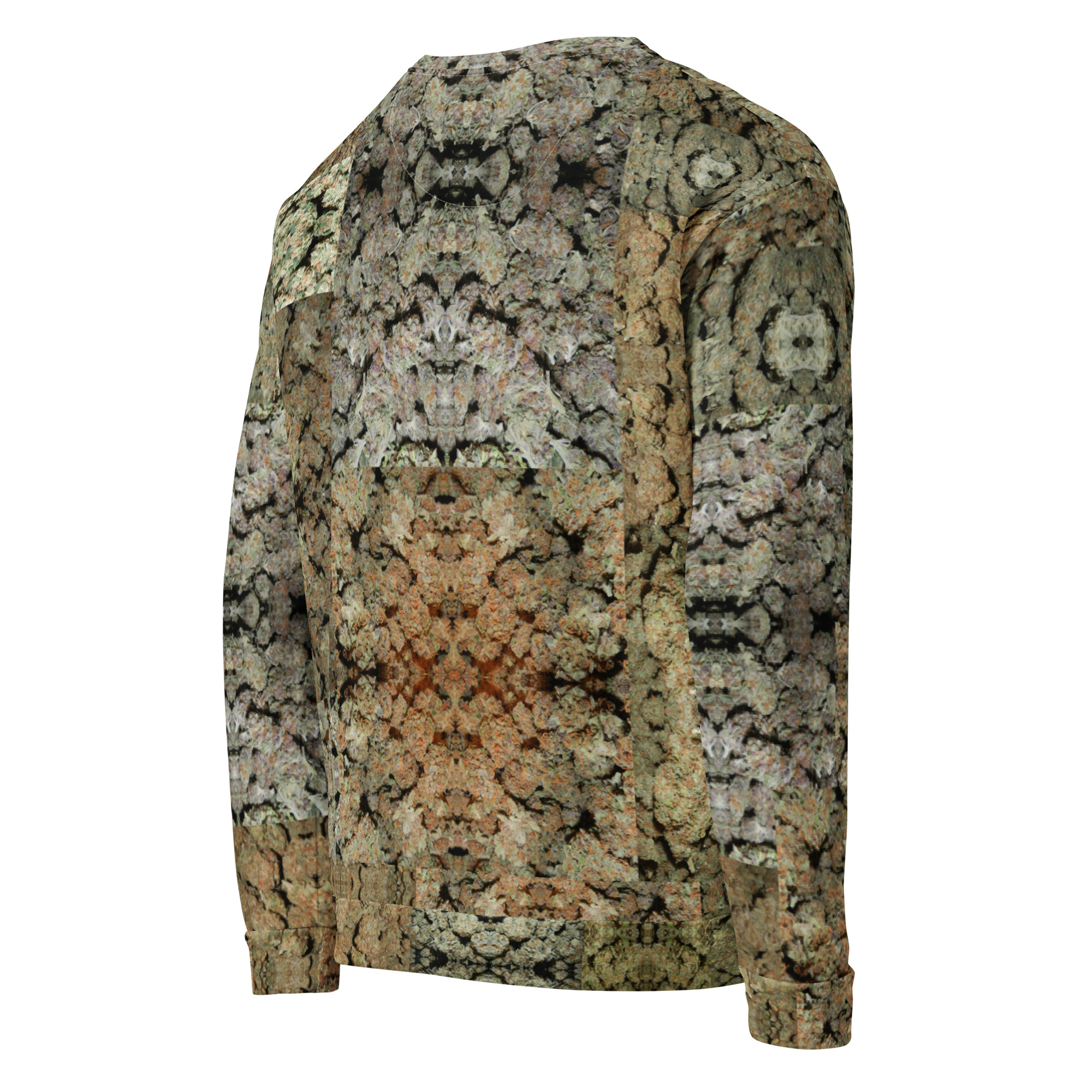 NW Nugz “Green Buds” and "Bud Face" Unisex Sweatshirt. Photo-Mosaic Dry-Flower Art - Image 7