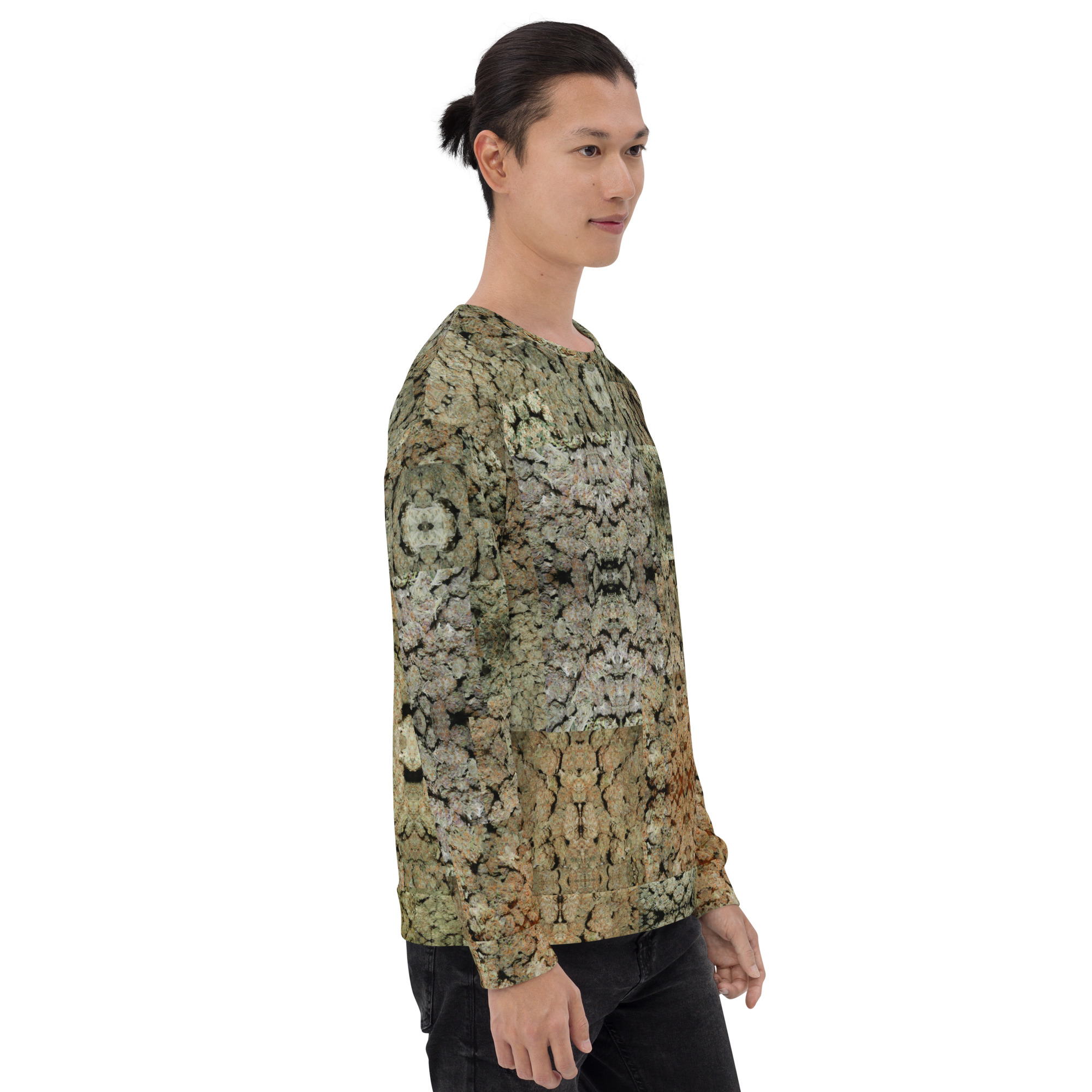 NW Nugz “Green Buds” and "Bud Face" Unisex Sweatshirt. Photo-Mosaic Dry-Flower Art - Image 3