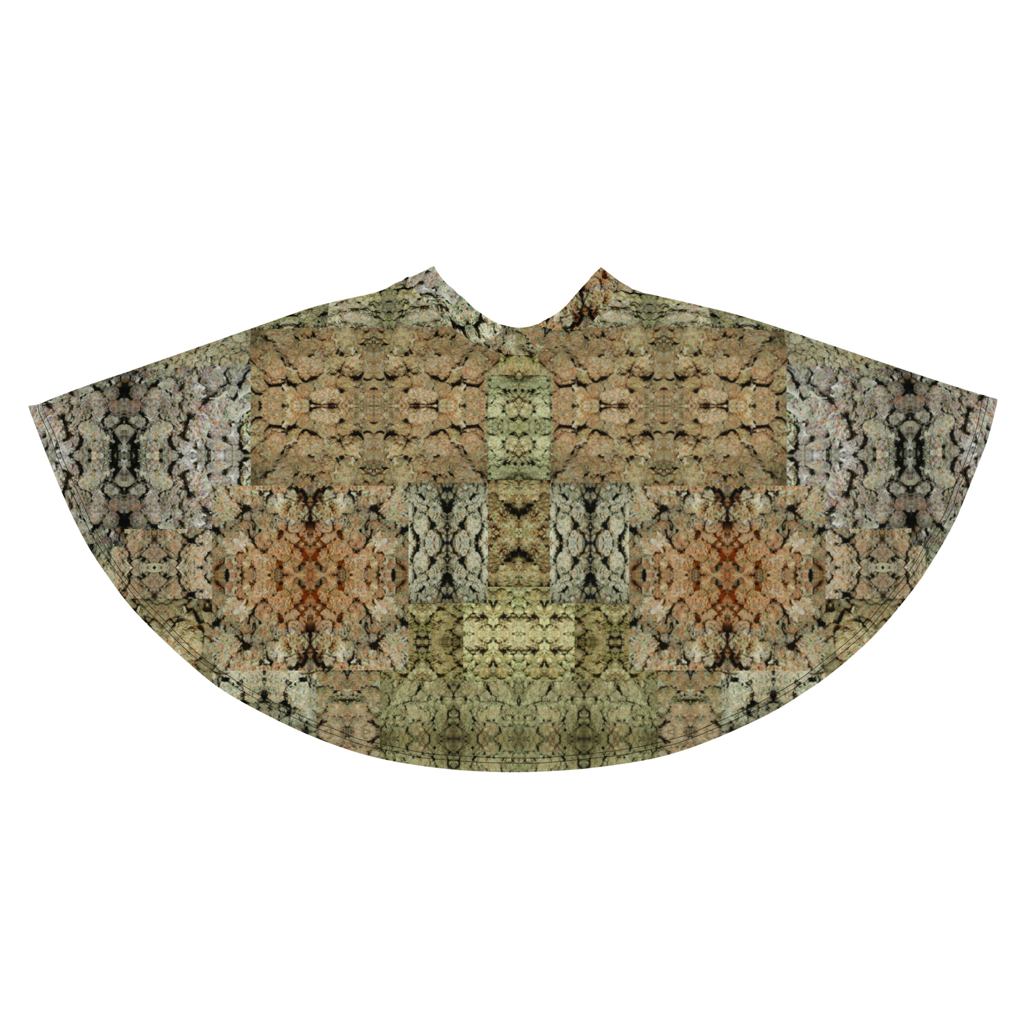 NW Nugz “Green Buds” Mirror-Images Skater Skirt. Photo-Mosaic Dried Flower Art - Image 7