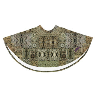 NW Nugz “Green Buds” Mirror-Images Skater Skirt. Photo-Mosaic Dried Flower Art