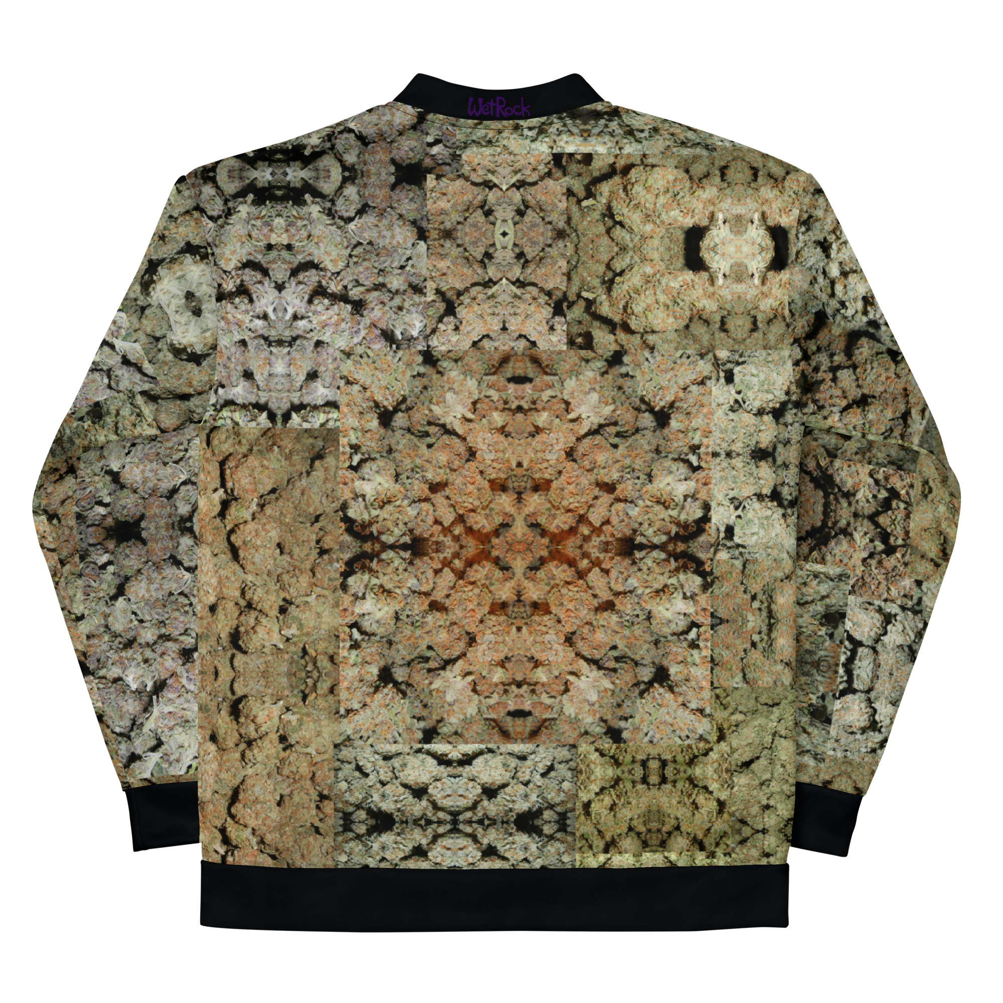 NW Nugz “Green Buds” Unisex Bomber Jacket XS – 3XL. Photo-Mosaic Dried Flower Art - Image 3