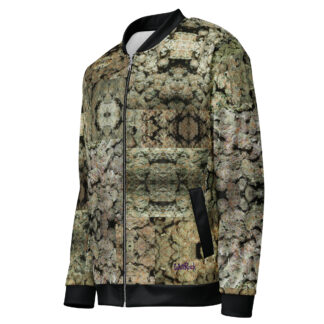 NW Nugz “Green Buds” Unisex Bomber Jacket XS – 3XL. Photo-Mosaic Dried Flower Art