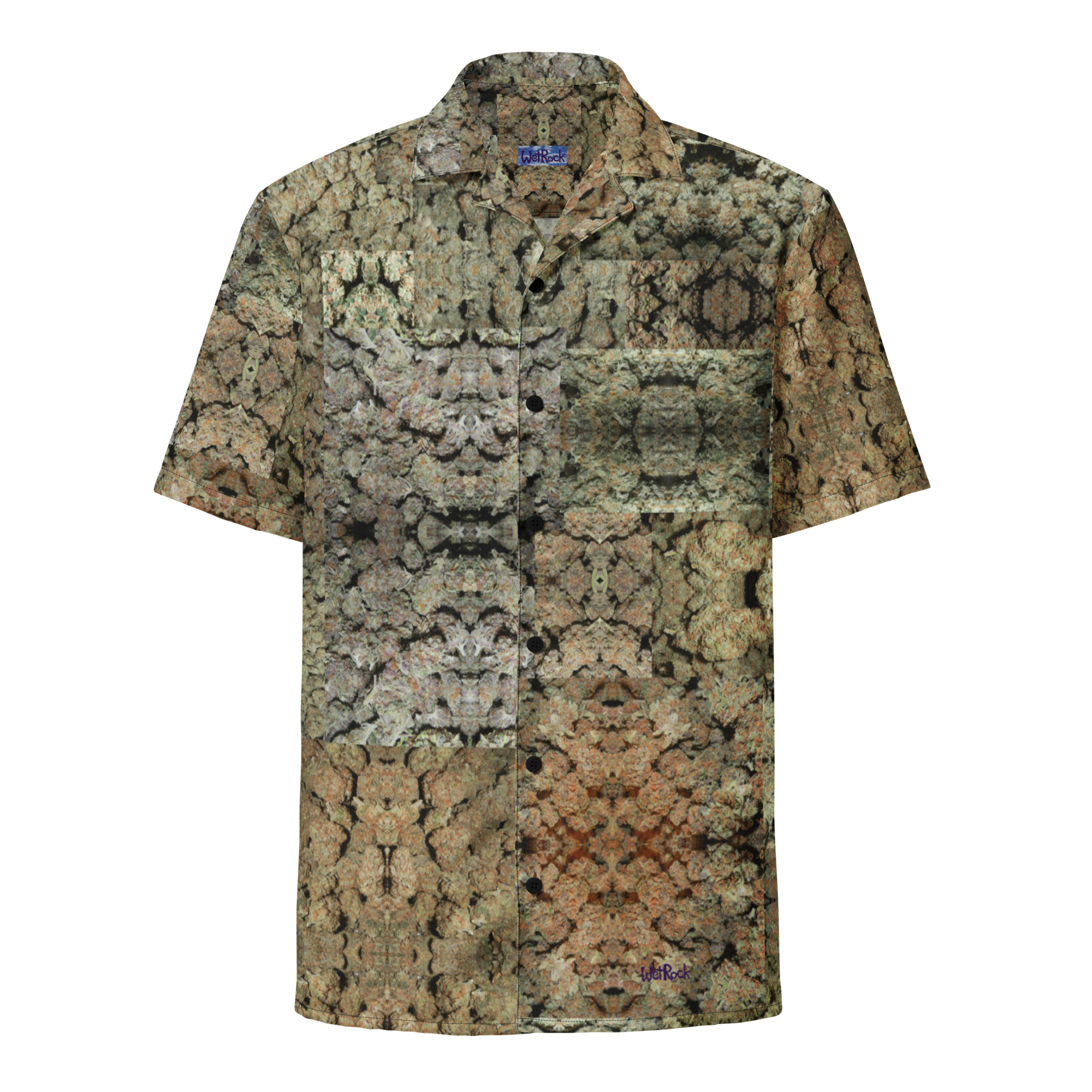 NW Nugz “Green Buds” Photo-Mosaics Unisex button shirt. Dried Flower Art - Image 4