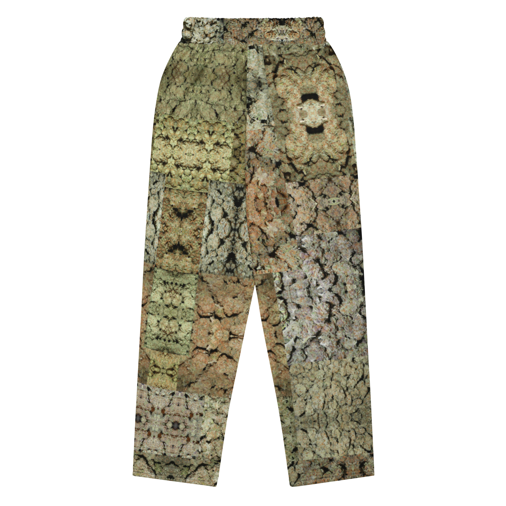 NW Nugz “Green Buds” Photo-Mosaic Wide-leg joggers. Dried Flower Art - Image 4