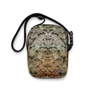 NW Nugz “Green Buds” and "Bud Face" Utility crossbody bag. Photo-Mosaic Dry-Flower Art