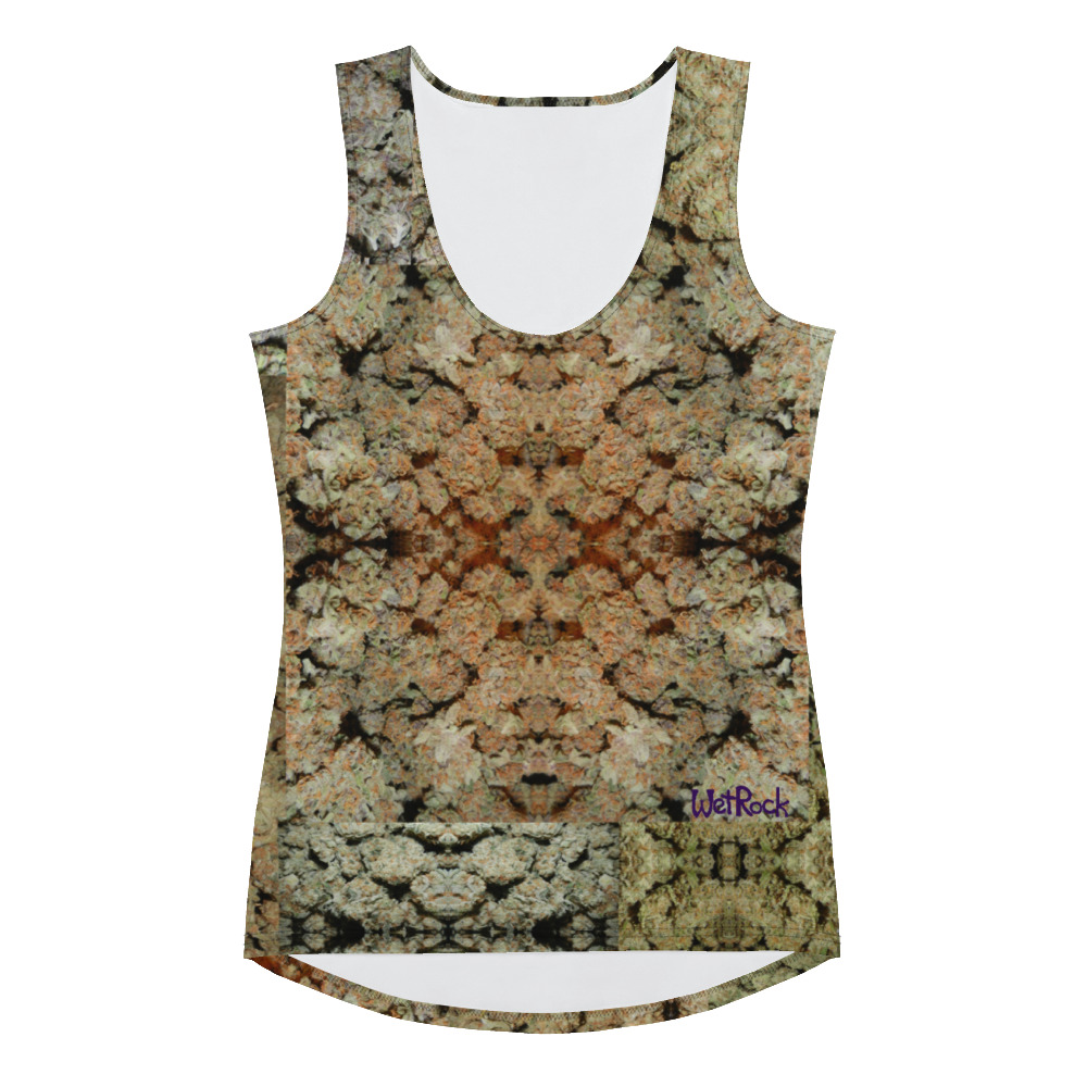 NW Nugz “Green Buds” Women's Tank Top. XS – XL Mirror-Image Photo-Mosaic Dried-Flower Art - Image 5