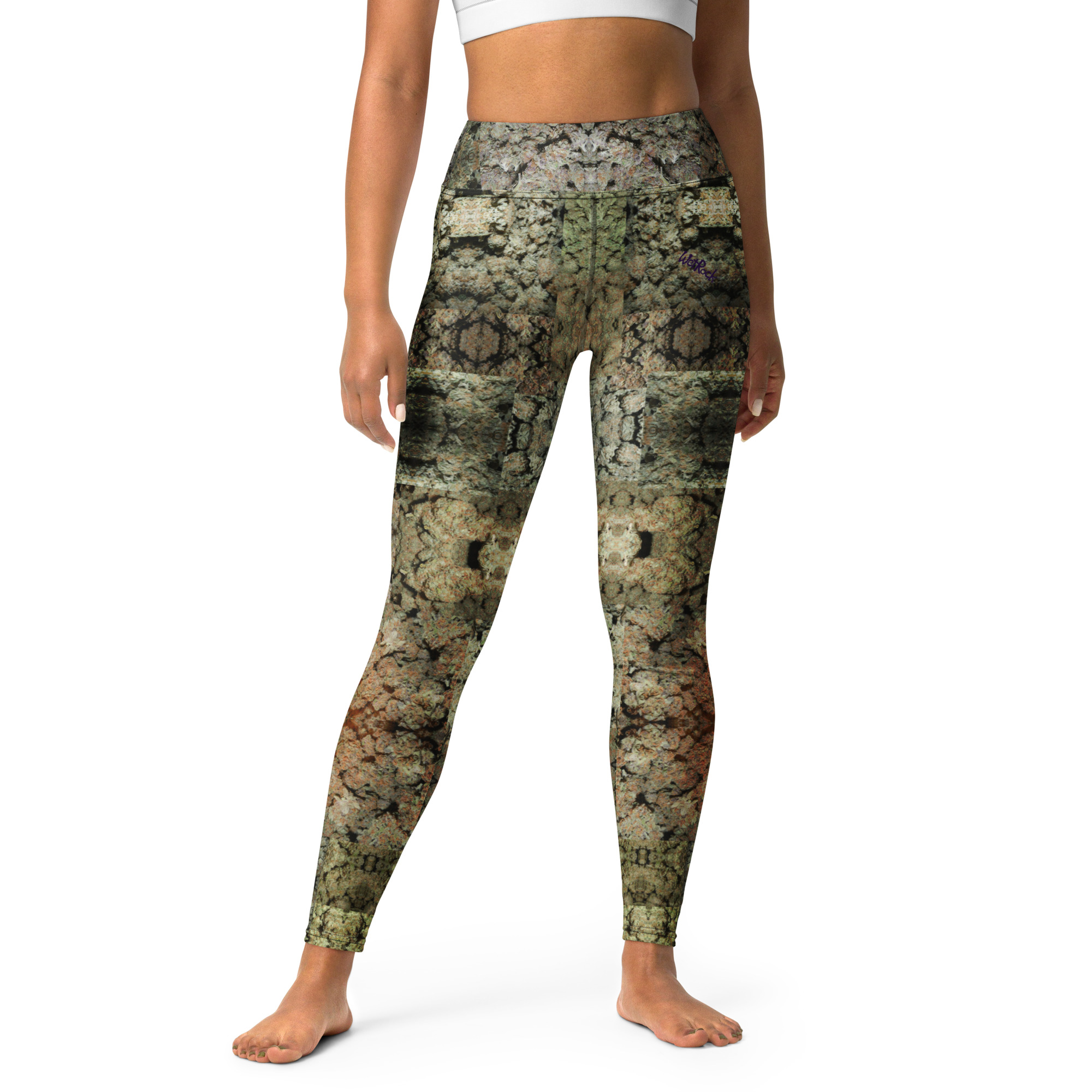 NW Nugz "Green Buds" Mirror Image Yoga Leggings. "420" Dried Flower Art - Image 4