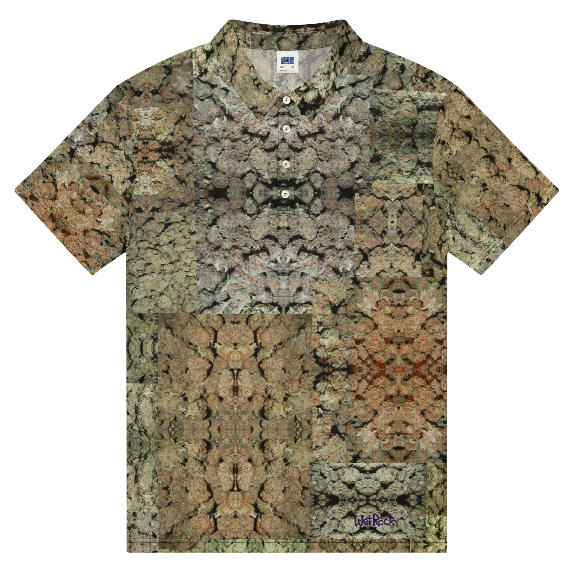 Men’s slim fit NW Nugz "Green Buds" Photo Mosaic Polo - Image 5