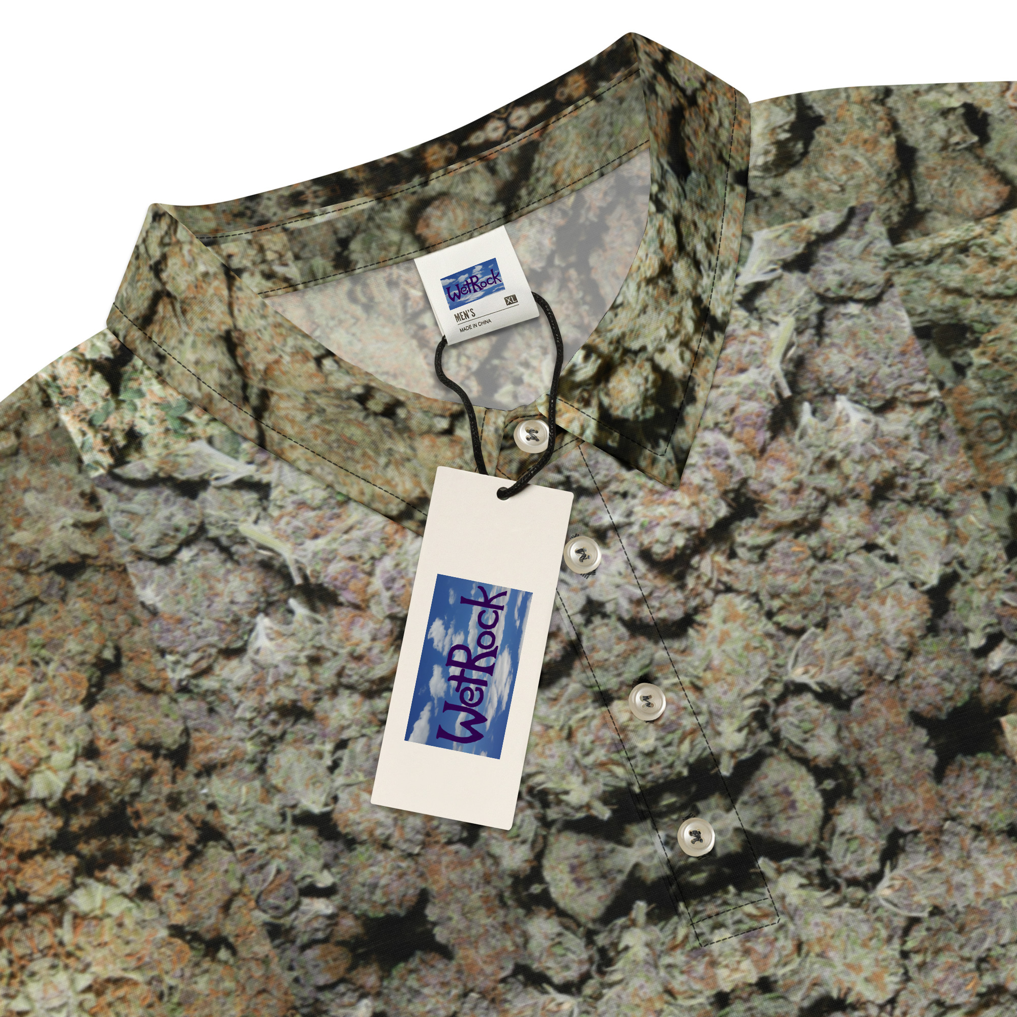 Men’s slim fit NW Nugz "Green Buds" Photo Mosaic Polo - Image 2