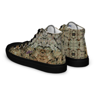 NW Nugz “Bud Face” Design on Men’s high top canvas shoes Photo-Mosaic Dry-Flower Art