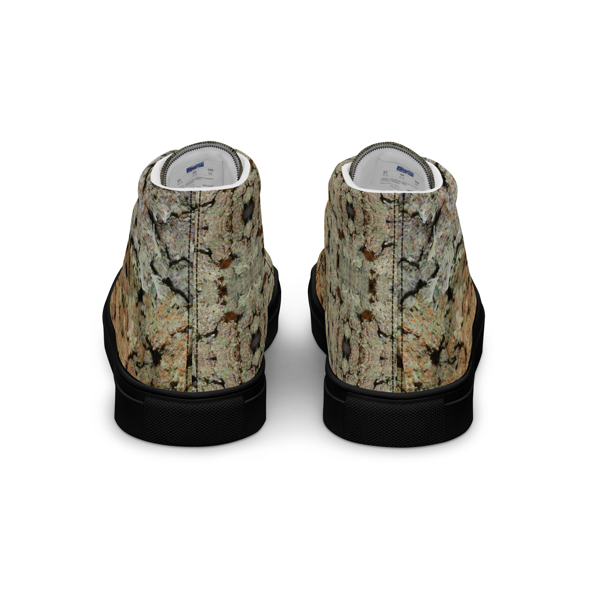 NW Nugz “Bud Face” Design Women’s high top canvas shoes Photo-Mosaic Dry-Flower Art - Image 5