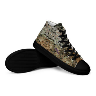 NW Nugz “Bud Face” Design Women’s high top canvas shoes Photo-Mosaic Dry-Flower Art