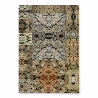 NW Nugz “Green Buds” Photo-Mosaics on Wrapping paper sheets. Dried Flower Art