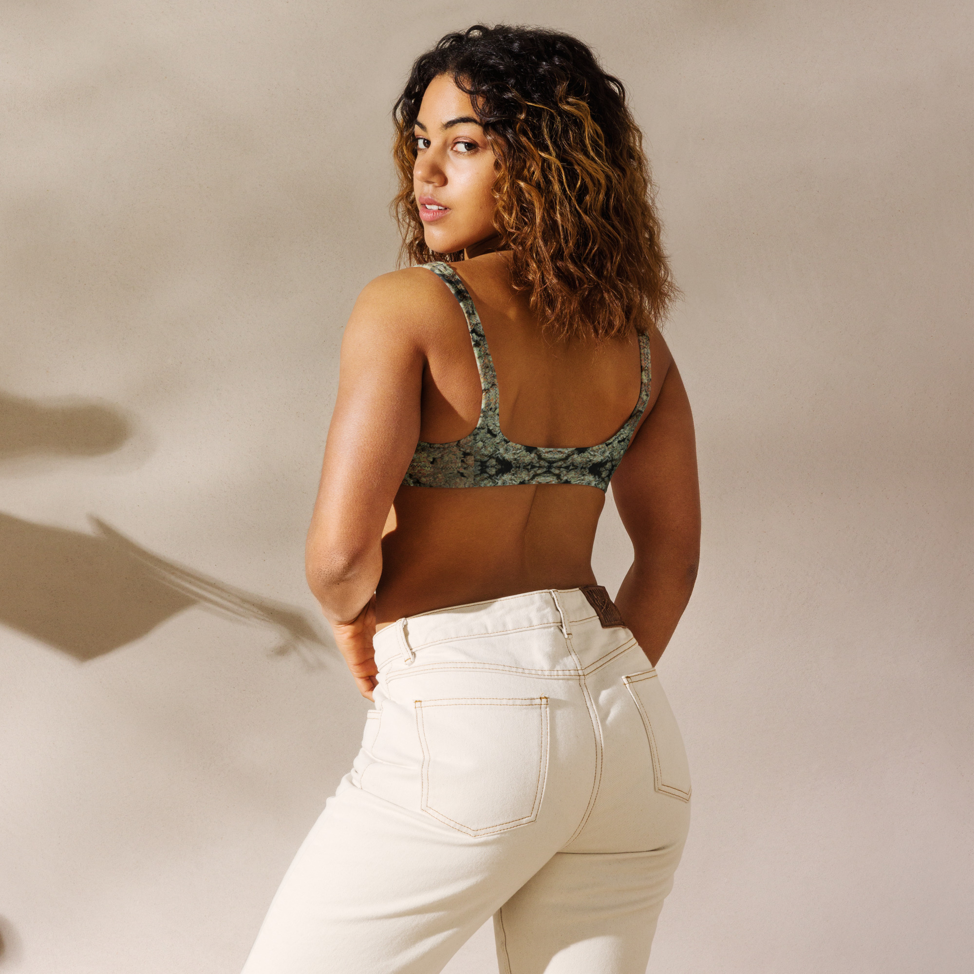 NW Nugz “Purple Buds” Recycled Padded bikini Top covered in Dried-Flower-Bud Art - Image 5