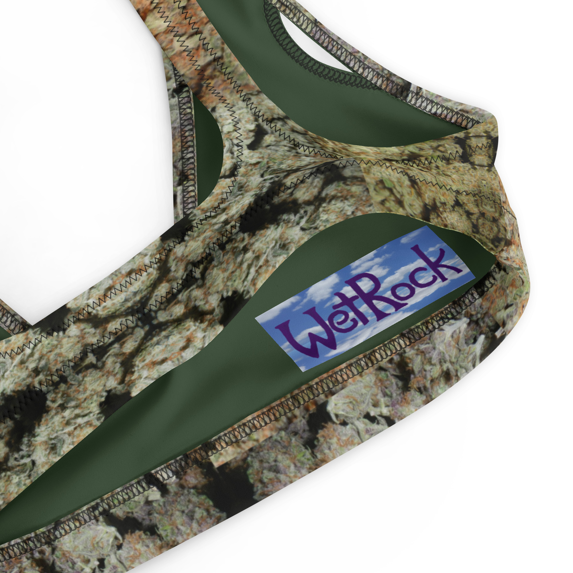 NW Nugz “Purple Buds” Recycled Padded bikini Top covered in Dried-Flower-Bud Art - Image 3