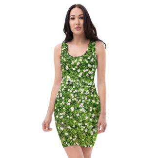 Lawn Daisy Bodycon dress, real lawn with real flowers :-)