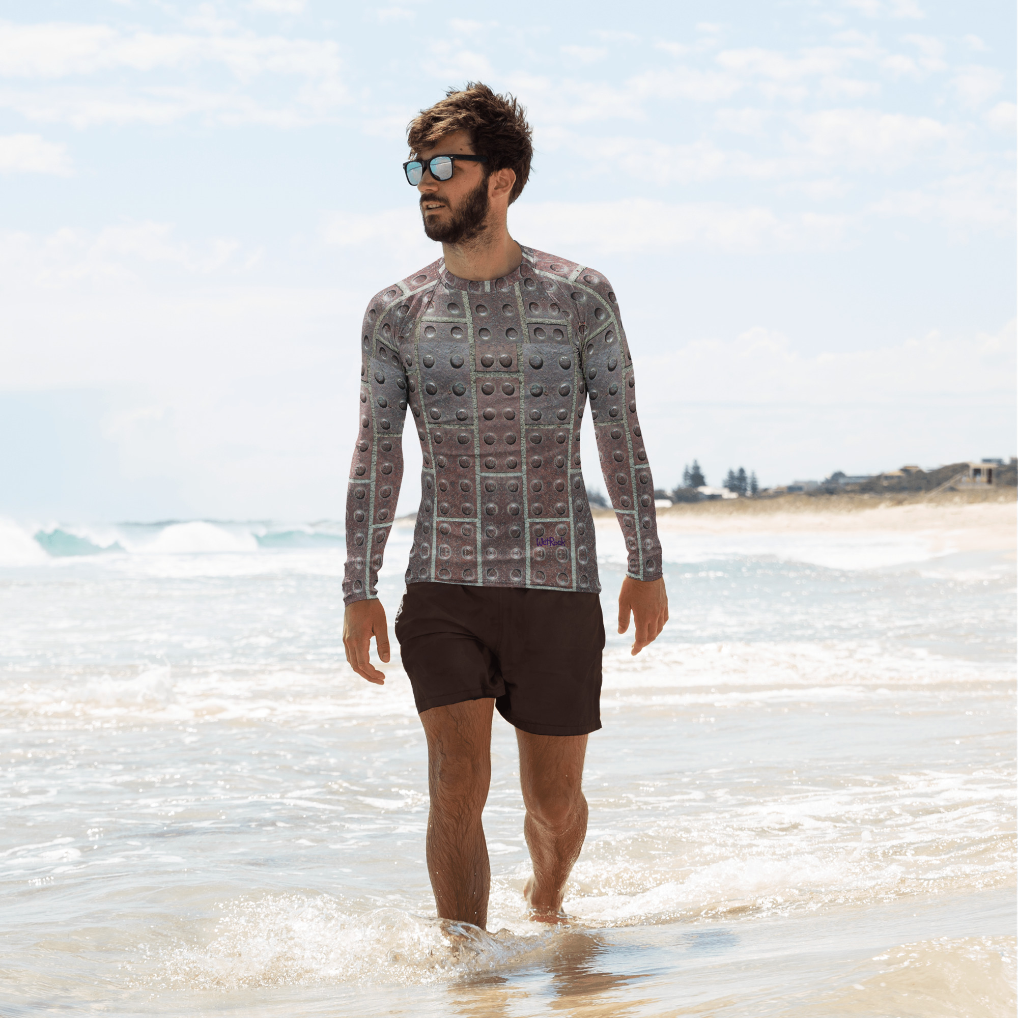 Red-Stone Armored Long-Sleeve Men's Rash Guard