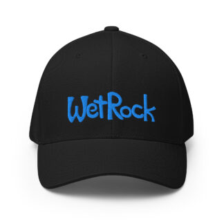 Embroidered Twill Cap Aqua/Teal (Blue) “WetRock” Logo. Structured (stiff front to hold it's shape)