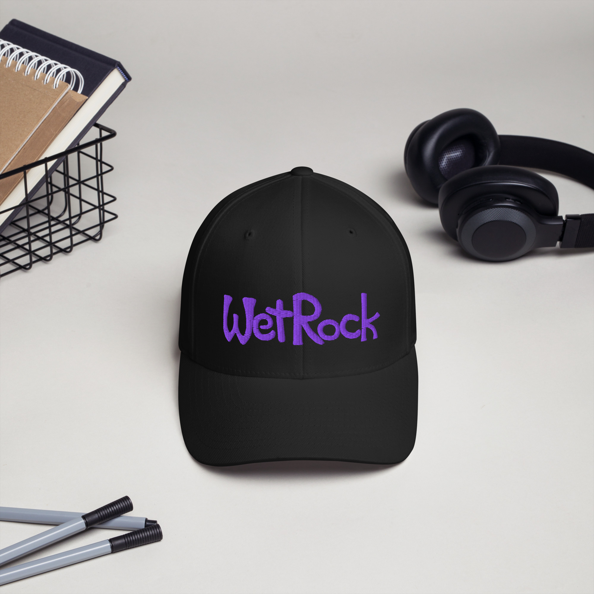 Embroidered Twill Cap. Purple “WetRock” Logo. Structured (stiff front to hold it’s shape) - Image 8