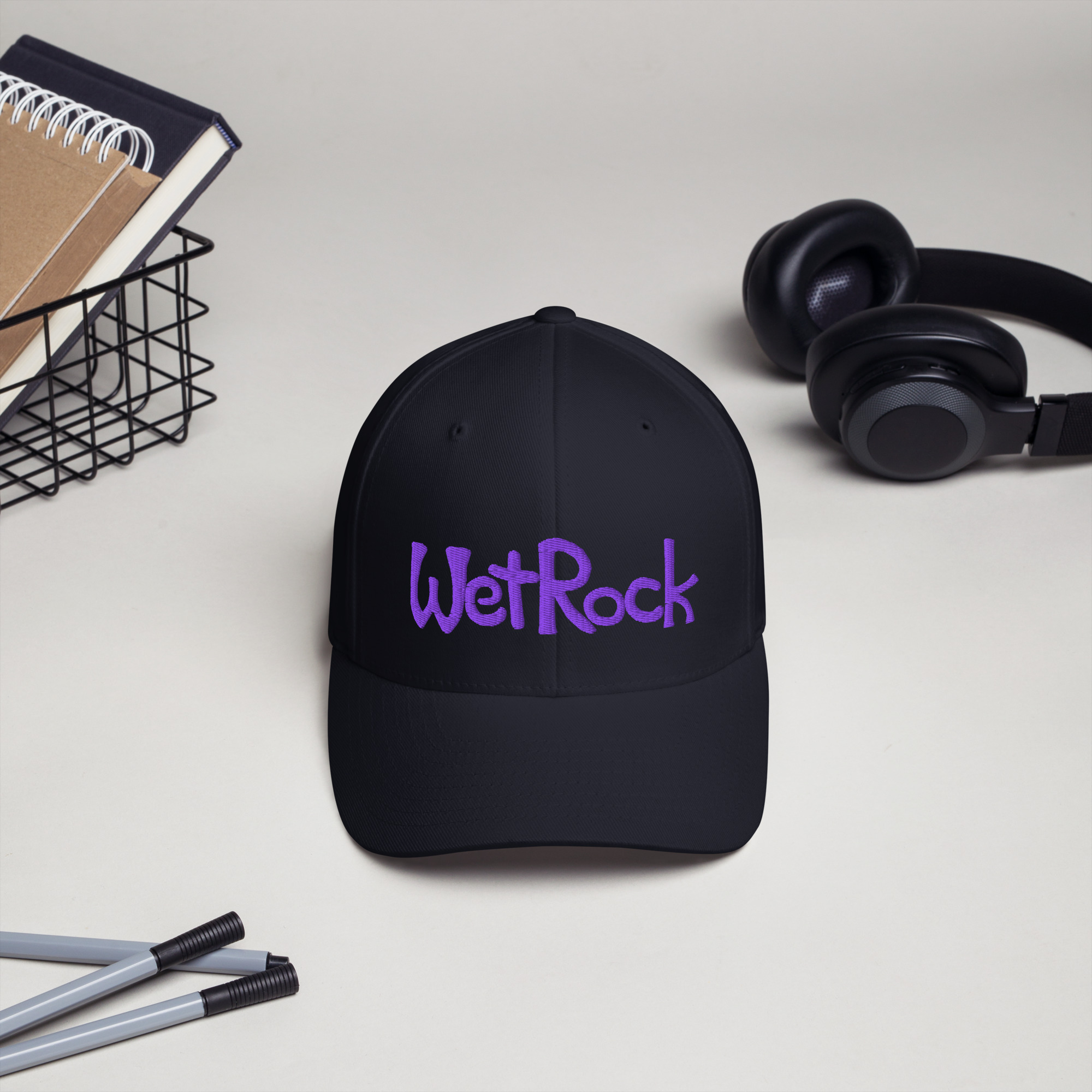 Embroidered Twill Cap. Purple “WetRock” Logo. Structured (stiff front to hold it’s shape) - Image 7